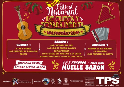 Creaciones folclóricas de todo el país competirán en el XXXIV Festival de Cueca y Tonada Inédita.