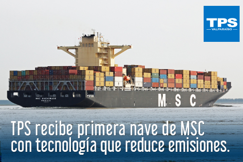 TPS recibe primera nave de MSC con tecnología que reduce emisiones