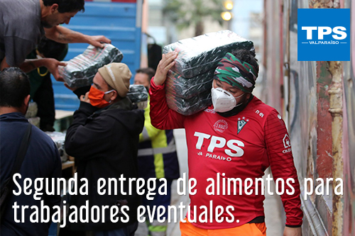 Segunda entrega de alimentos para trabajadores eventuales concreta Sistema Portuario de Valparaíso